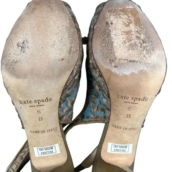 Kate Spade Blush Lace Peep-toe Slingback Heels - Picture 7 of 7